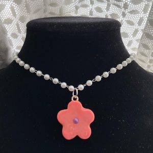 Handmade Beaded Flower Necklace